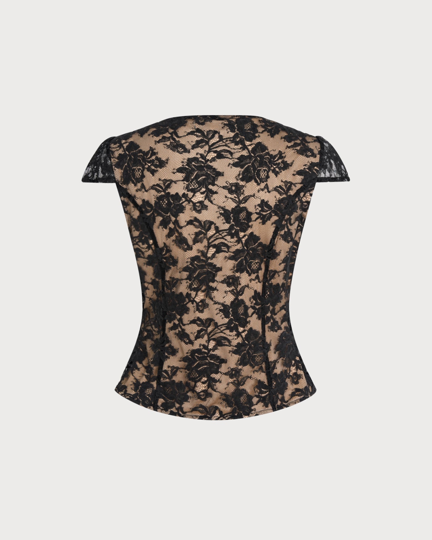 Black V Neck Lace Button Blouse