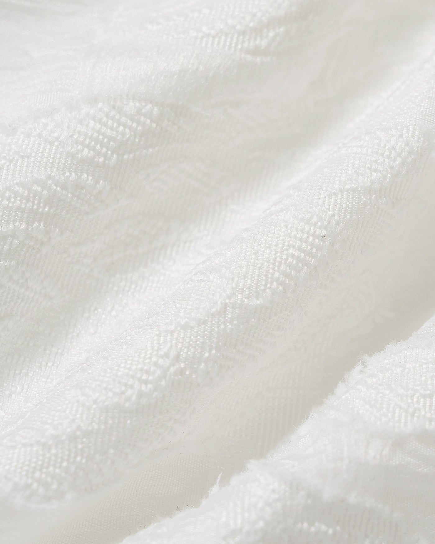 White Square Neck Jacquard Blouse