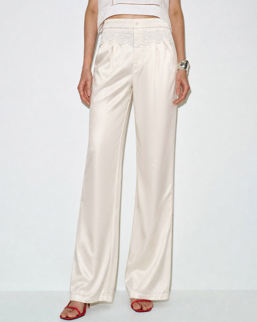 Apricot Elastic Waist Pockets Pants