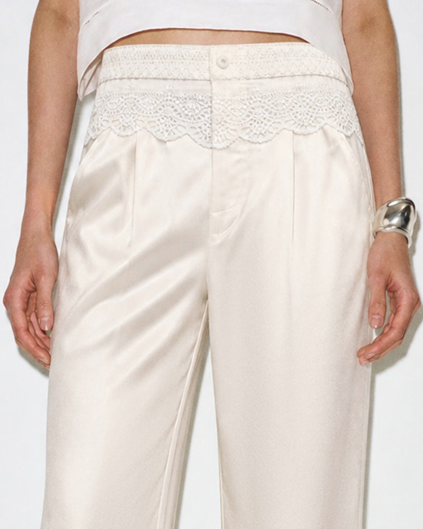 Apricot Elastic Waist Pockets Pants