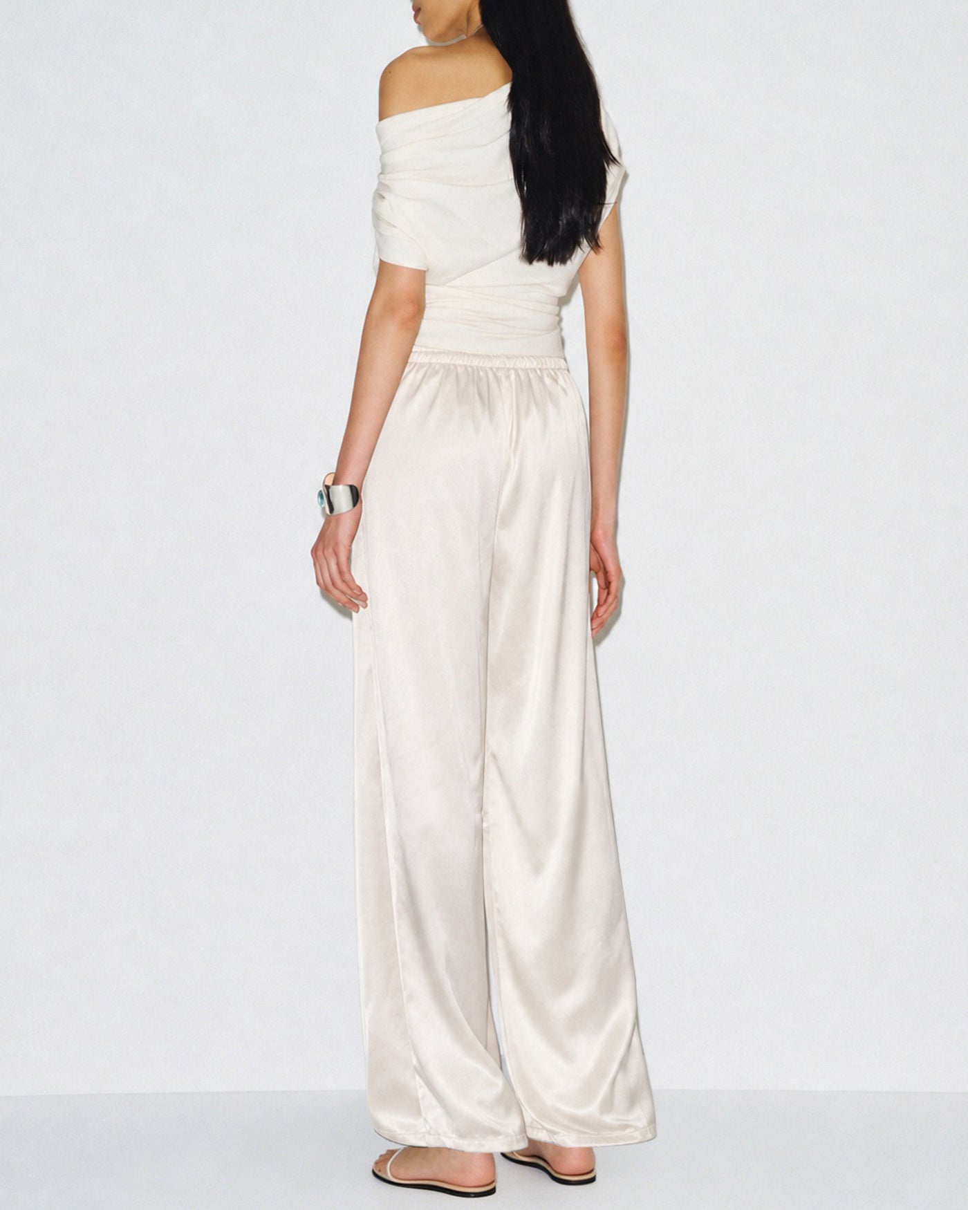 Apricot Elastic Waist Pockets Pants