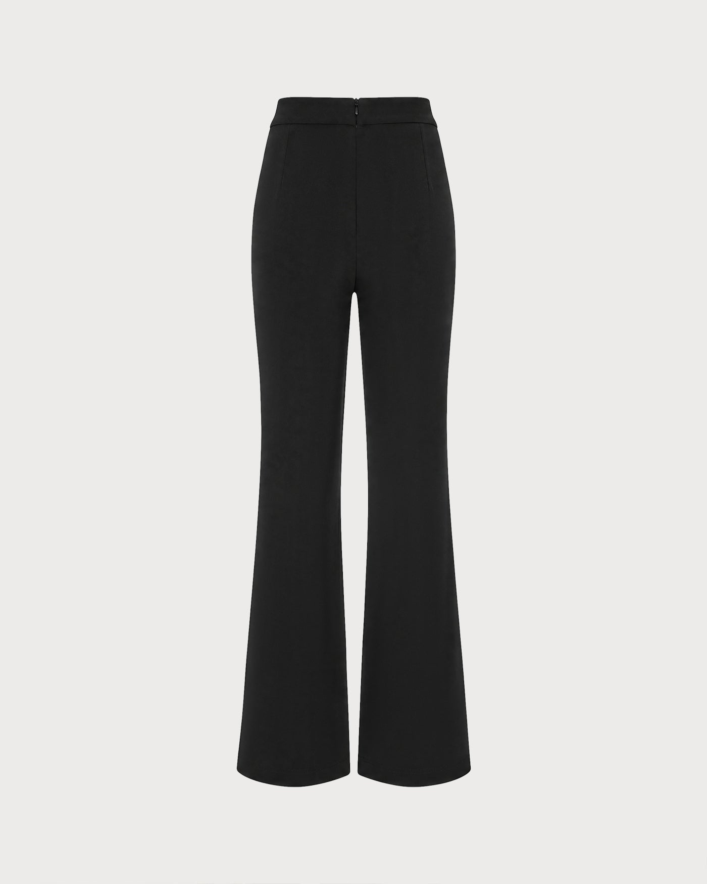 Black Button Pockets Straight Pants
