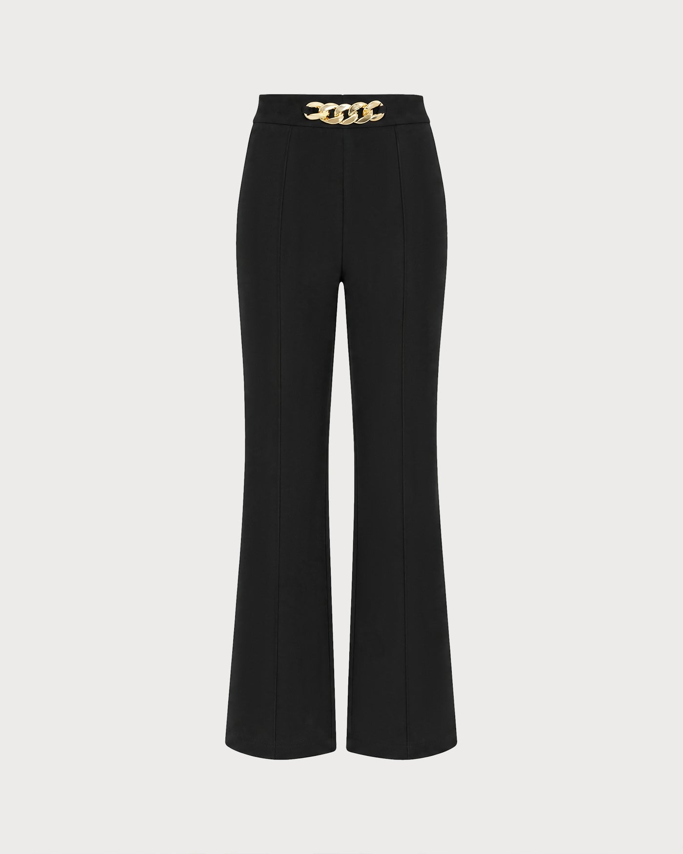 Black Button Pockets Straight Pants