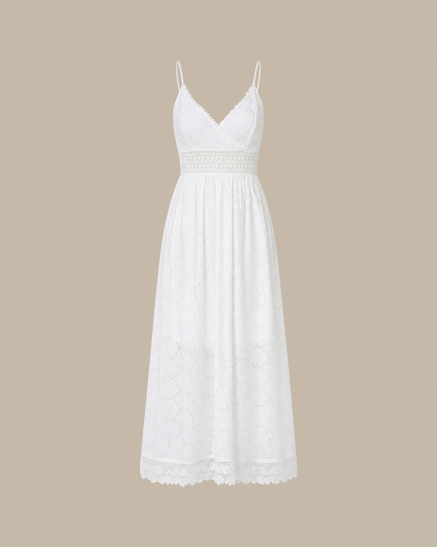 White Textured Cut Out Slip Maxi Dress