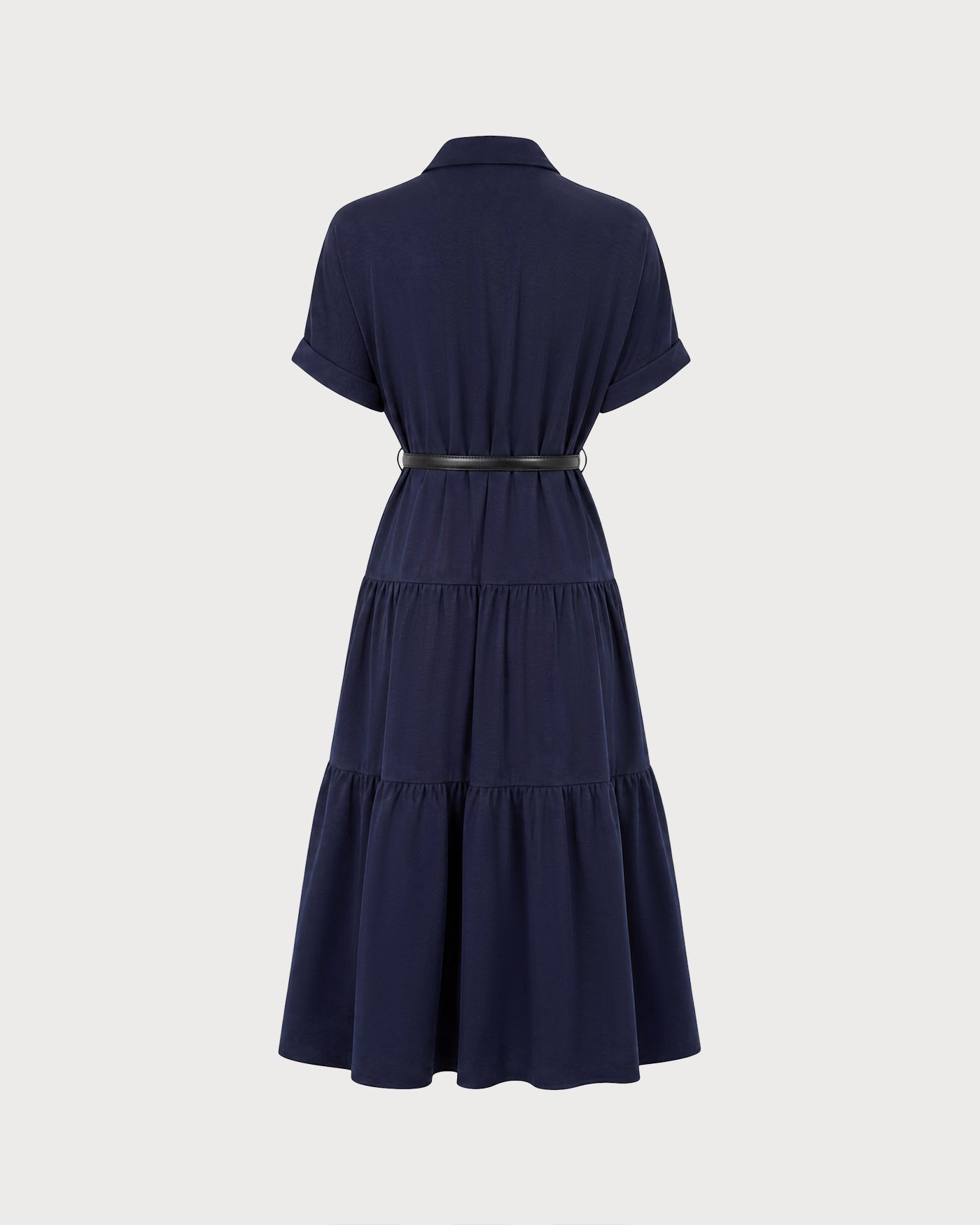 Blue Collar Pockets Button Tunic Midi Dress