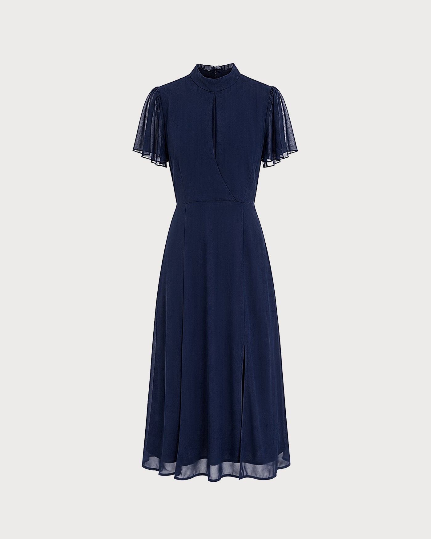 Blue Turtle Butterfly Sleeve Midi Dress