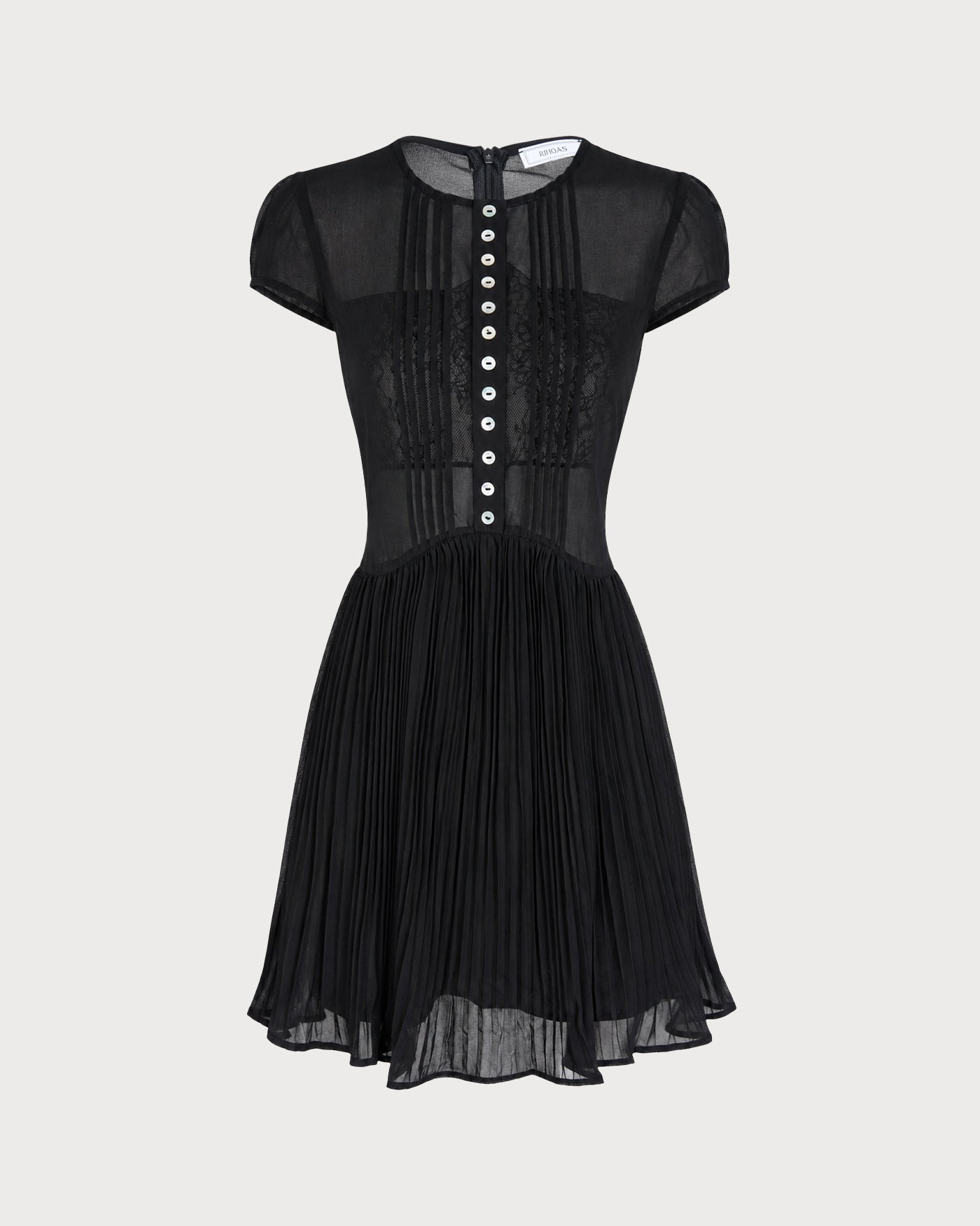 Black See Through Chiffon Mini Dress