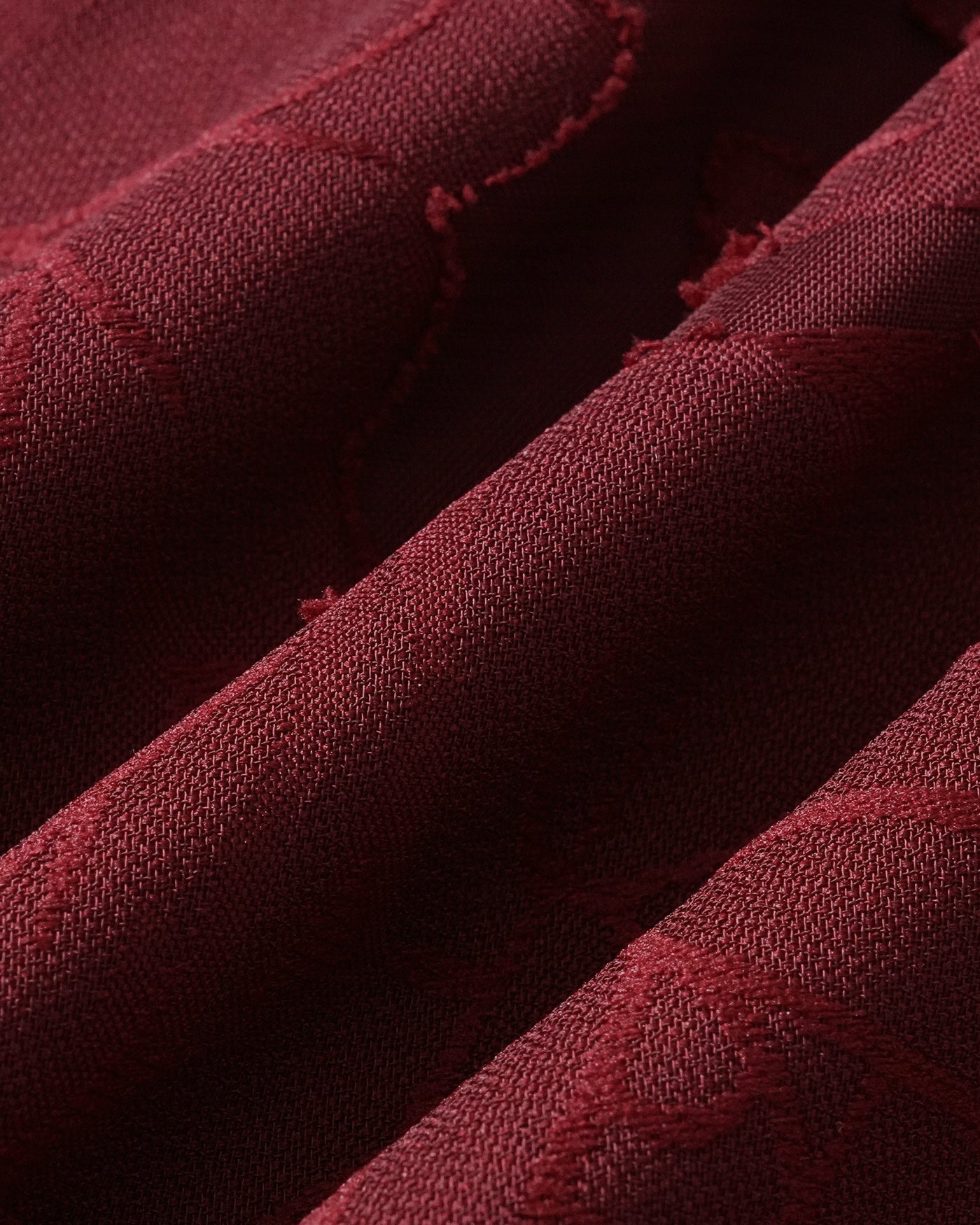Wine Red Square Neck Jacquard Mini Dress