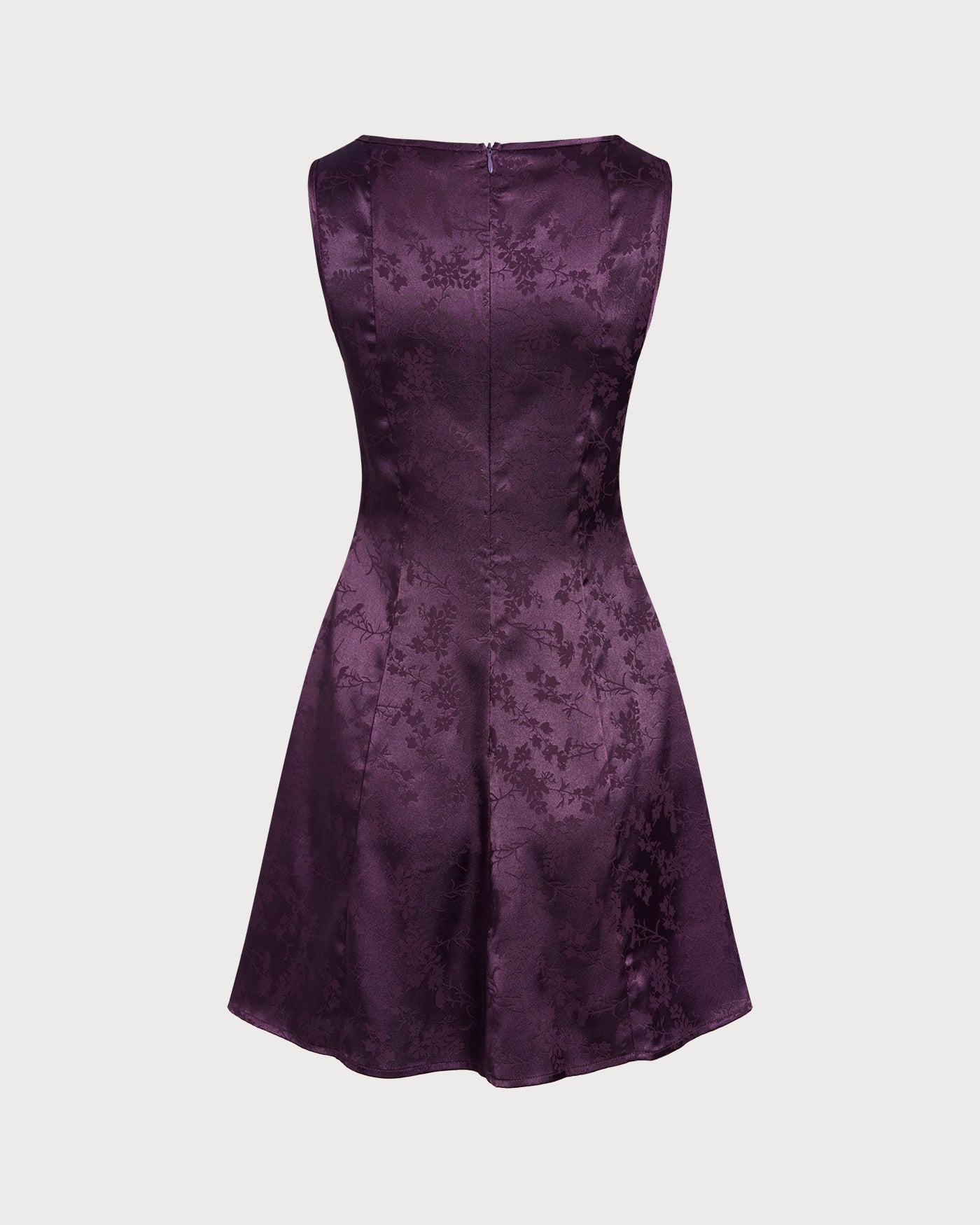 Purple Sleeveless Floral Mini Dress