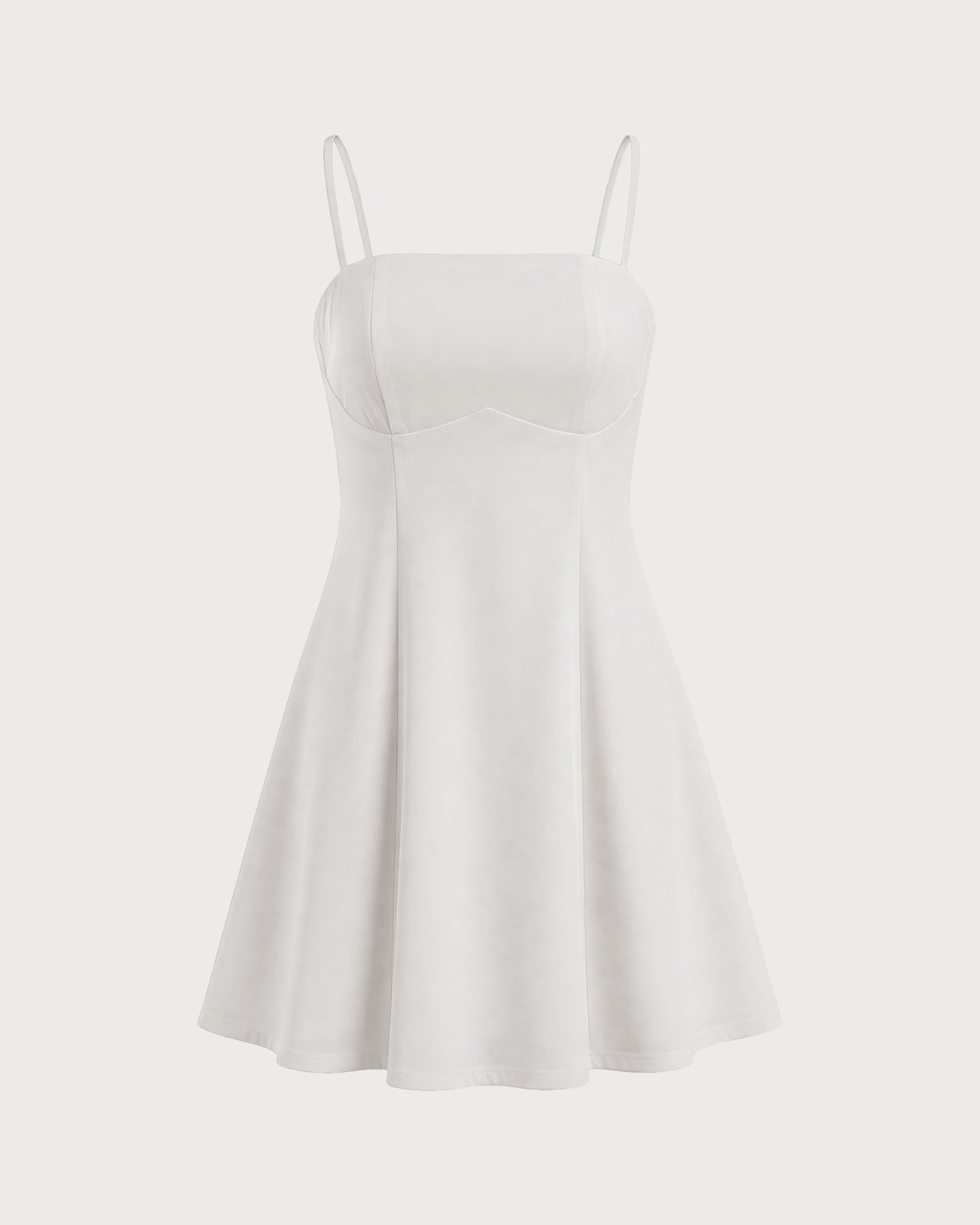 White Zipper Slip A-Line Mini Dress