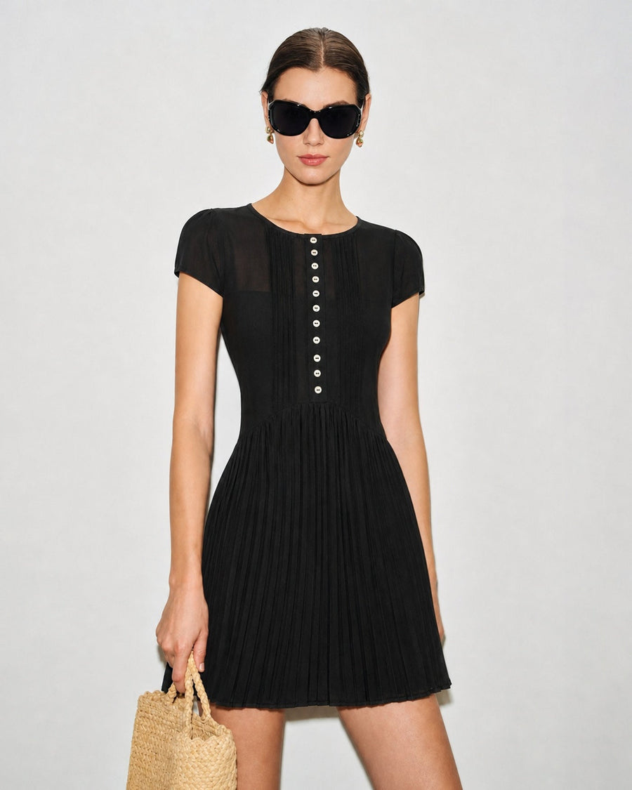 Black See Through Chiffon Mini Dress