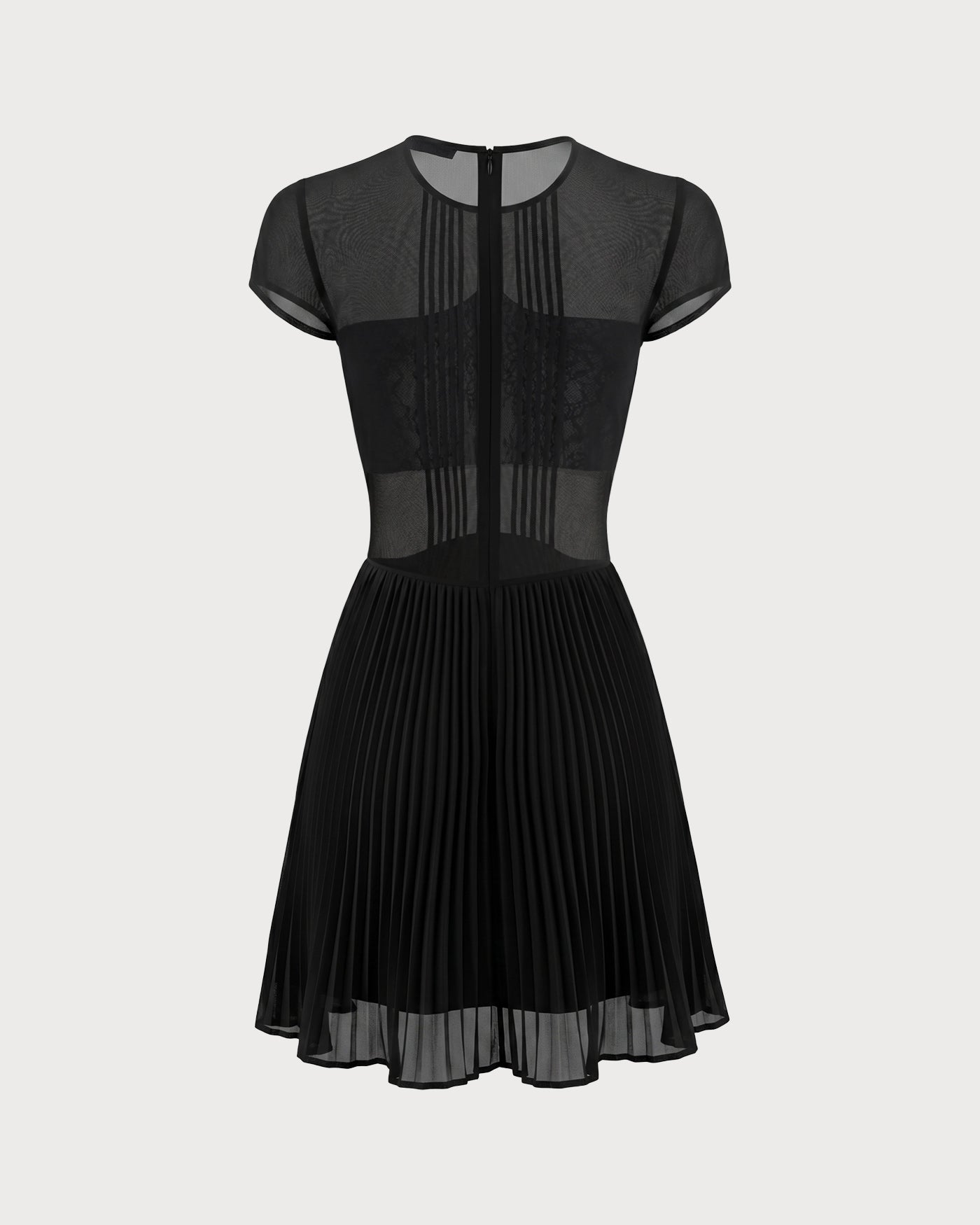 Black See Through Chiffon Mini Dress