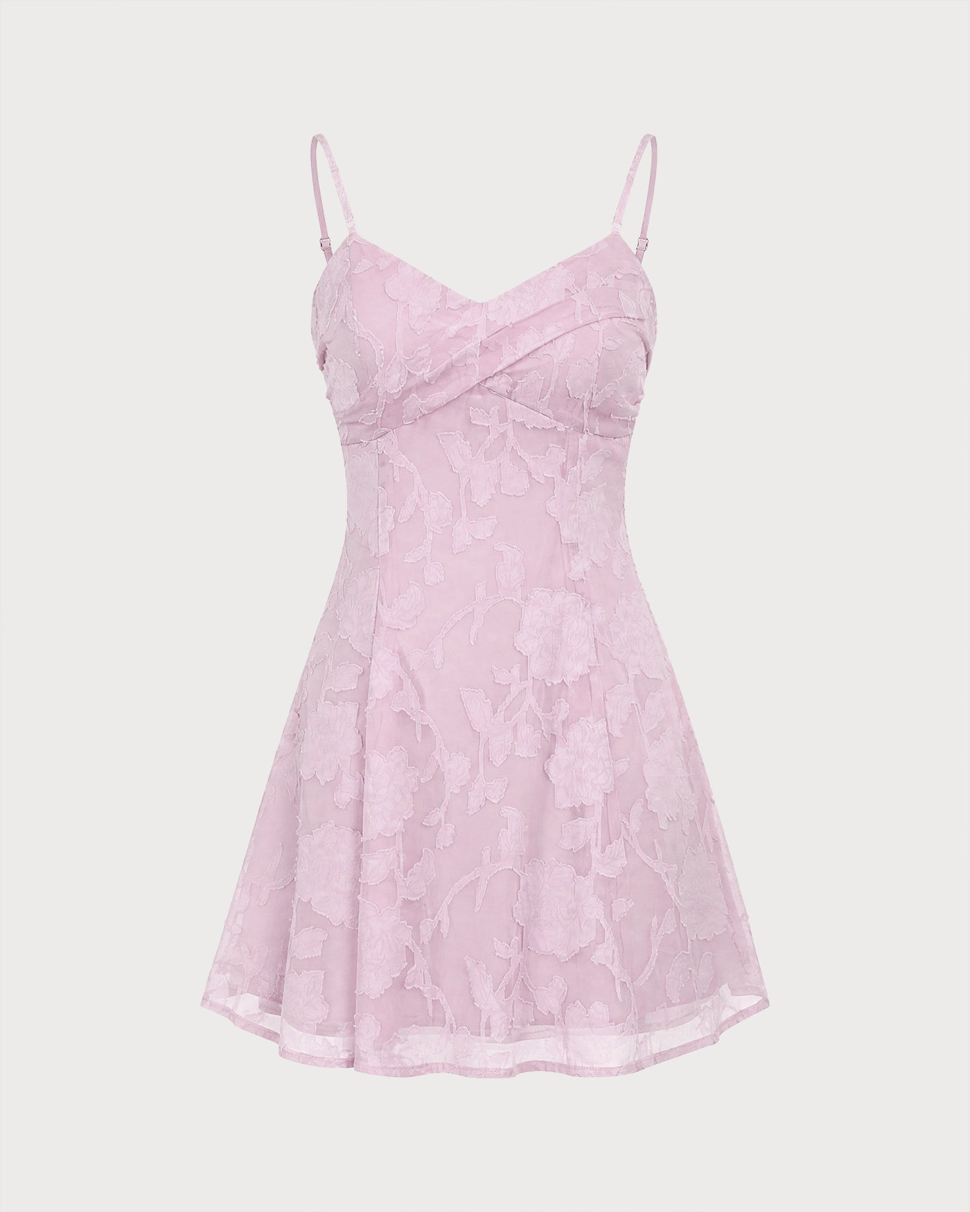 Pink Jacquard Slip A-Line Mini Dress