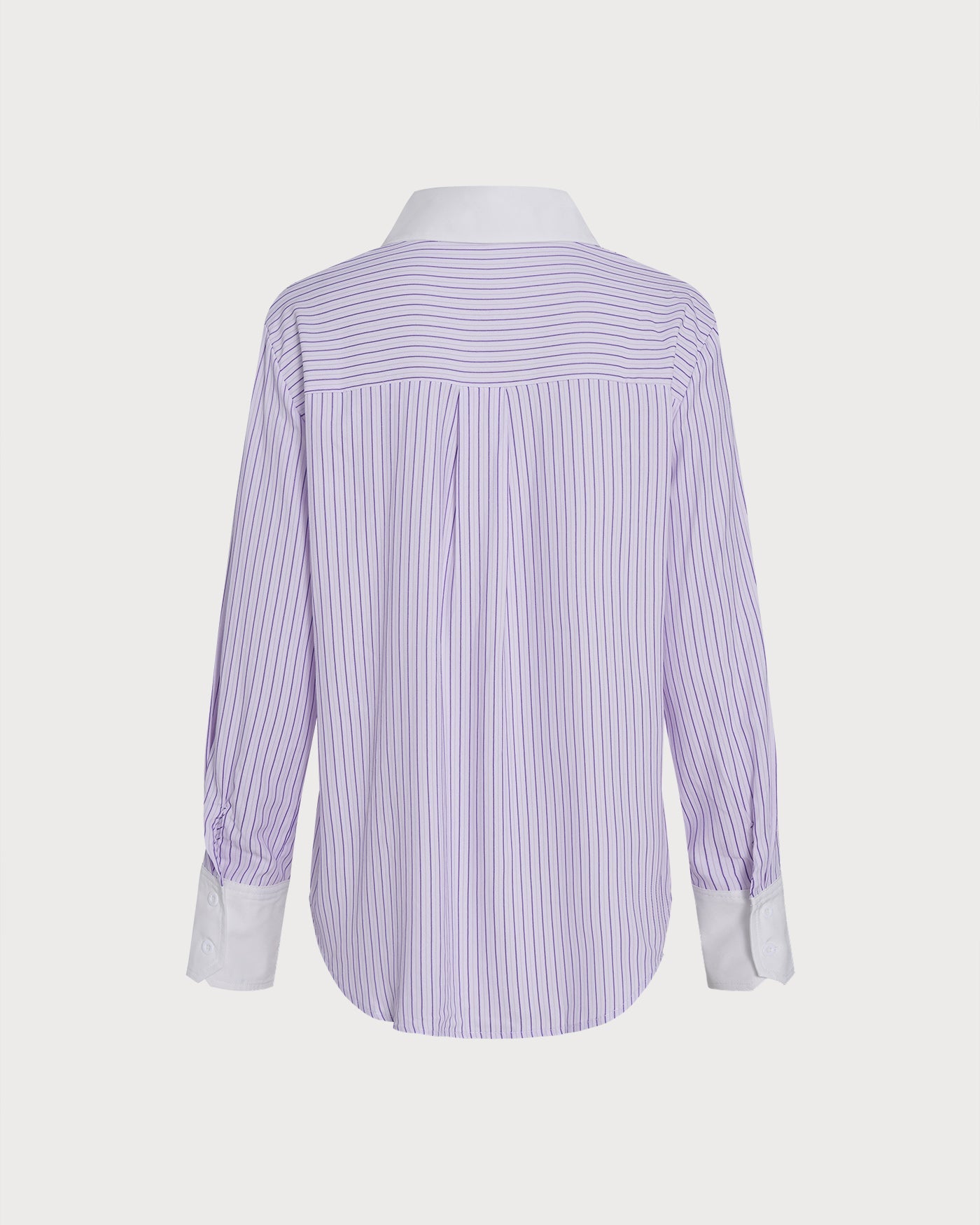 Purple Pockets Button Striped Shirt