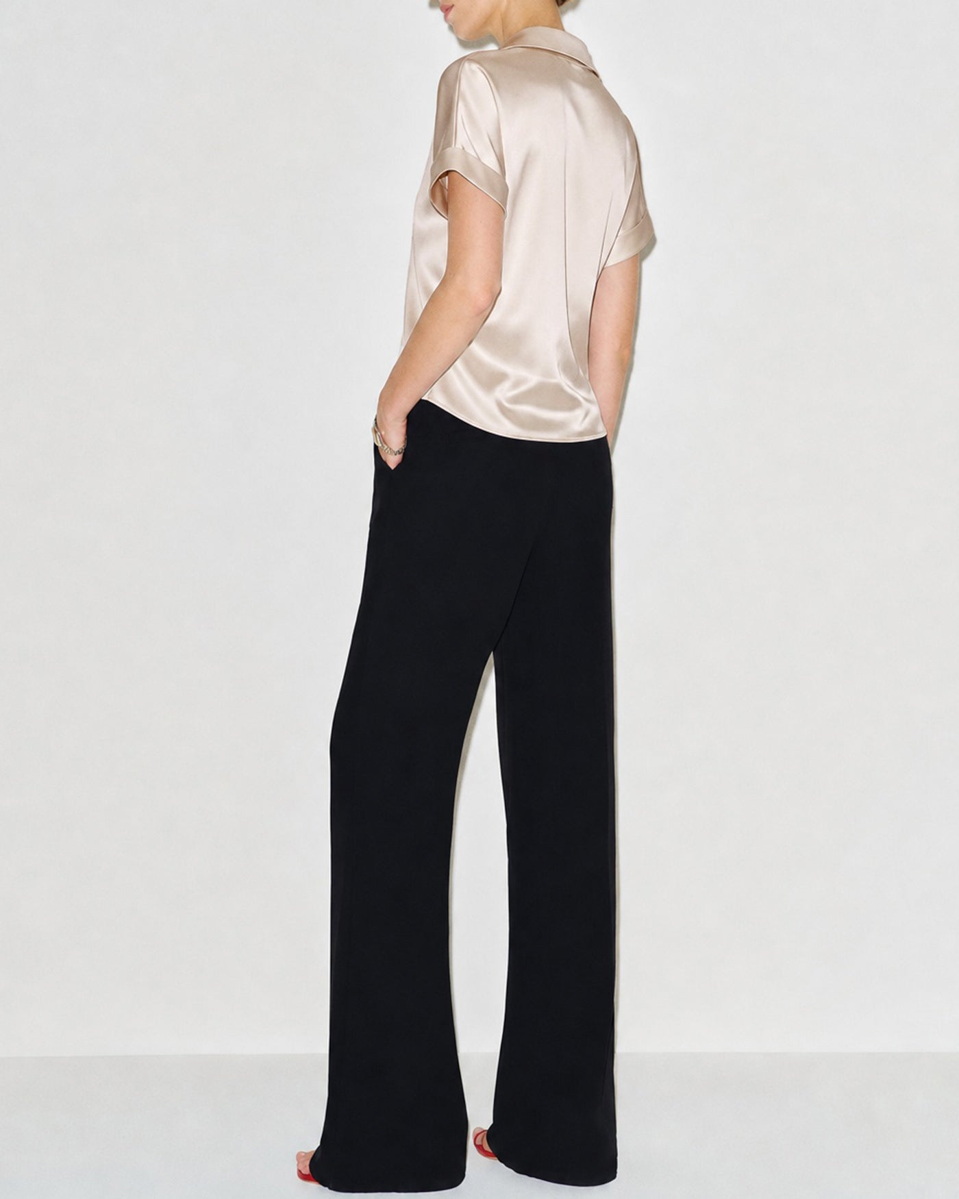 Apricot Collar Short Sleeve Shirt