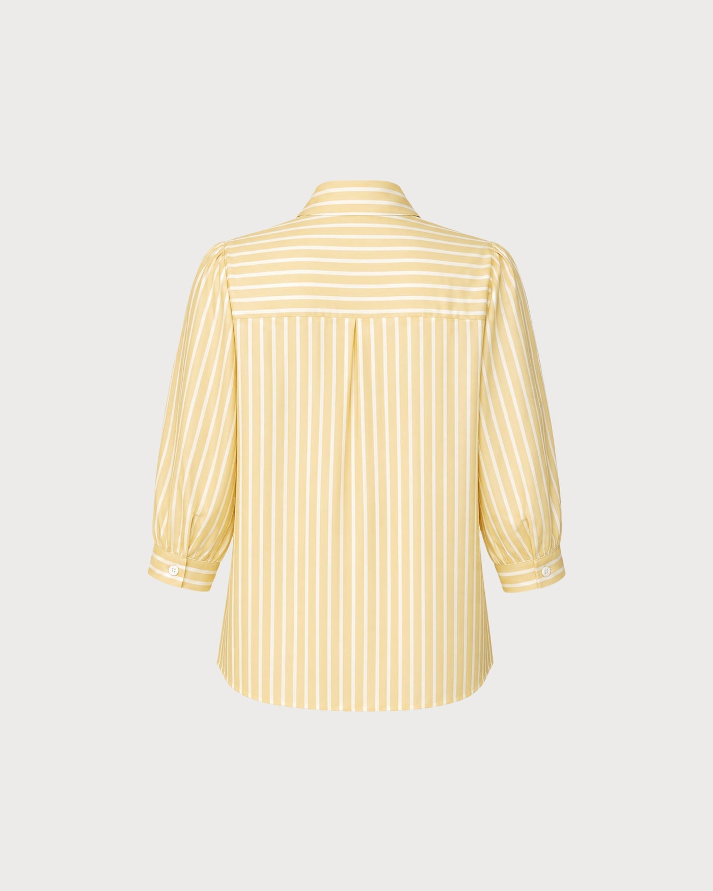 Yellow Collar Button Striped Shirt