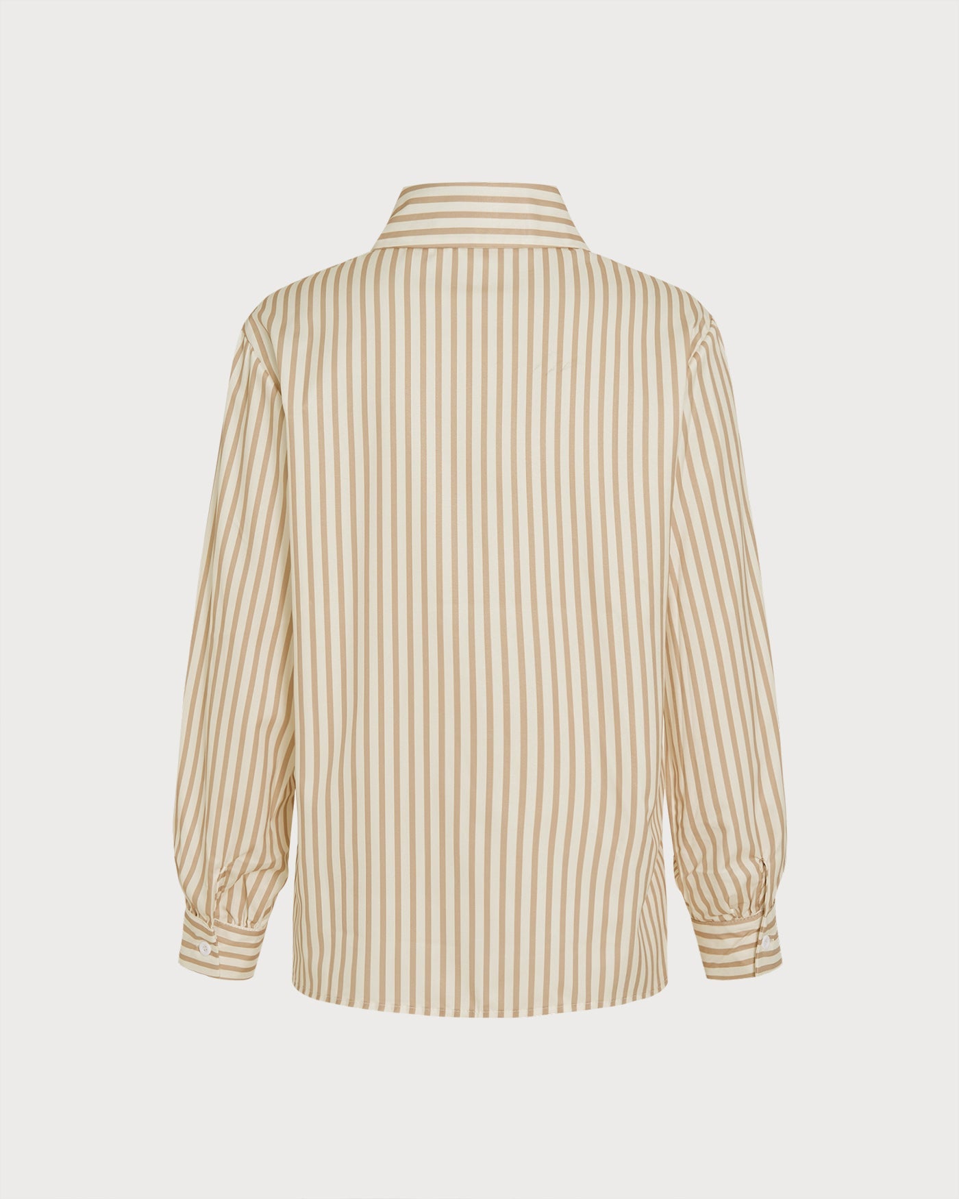 Apricot Collar Striped Button Shirt