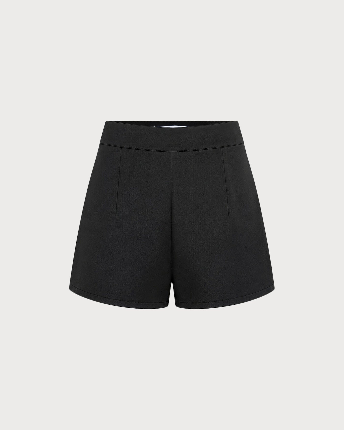 Black Natural Waisted Satin Shorts