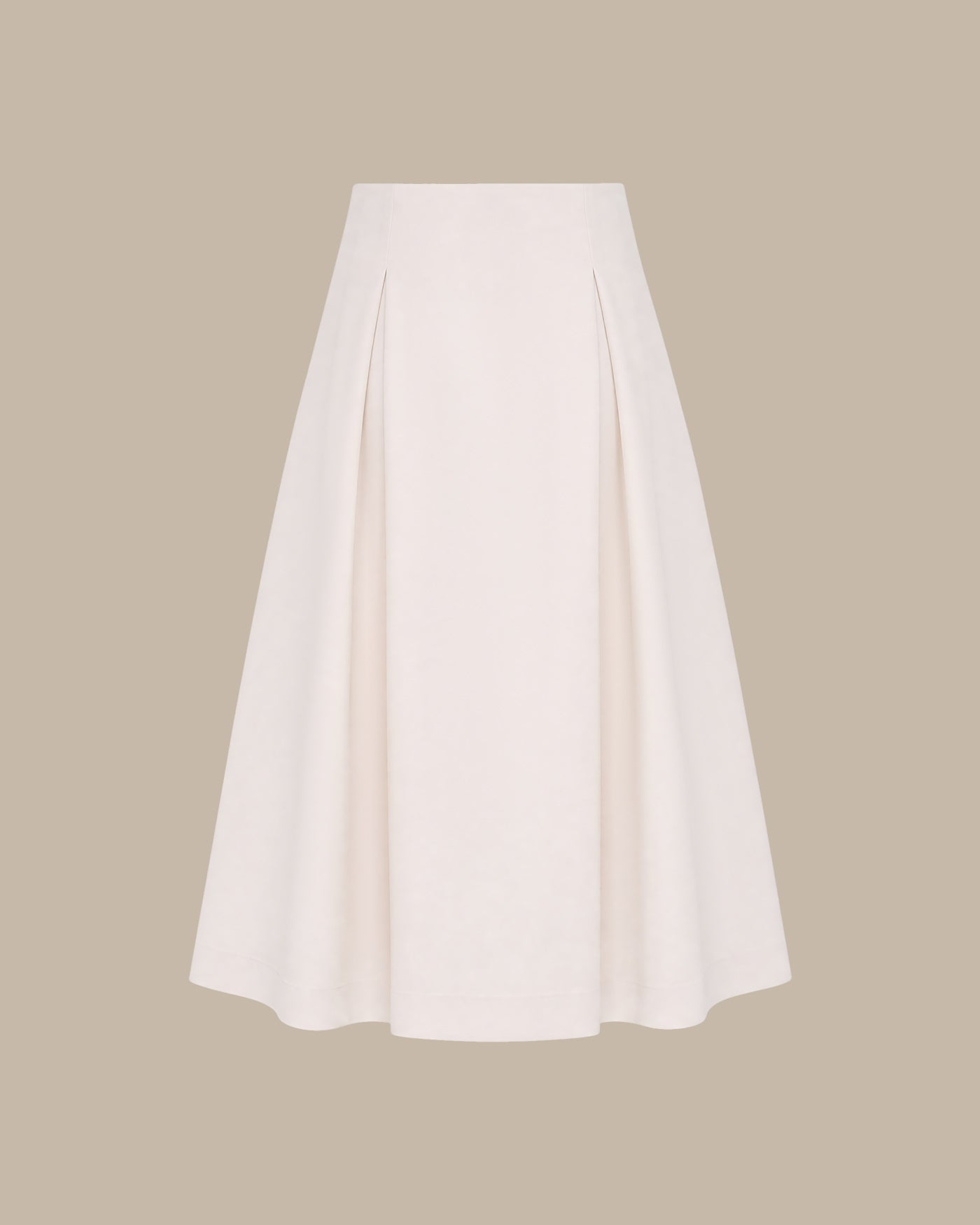 Off White Zipper A-Line Midi Skirt