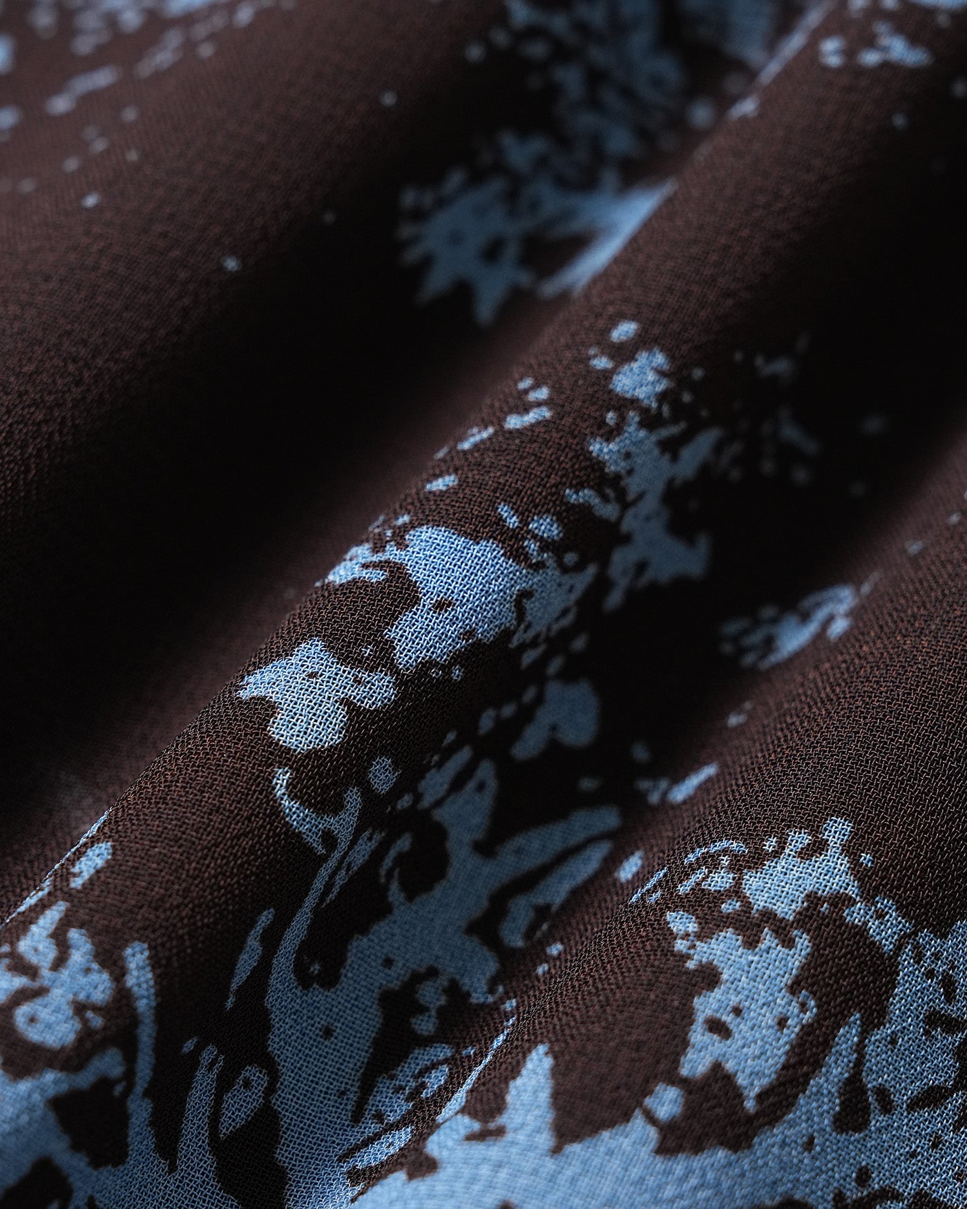 Coffee Elastic Waist Floral Midi Skirt