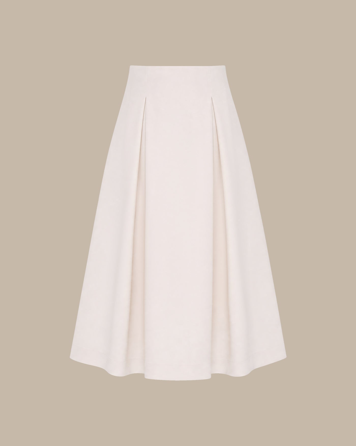 Off White Zipper A-Line Midi Skirt