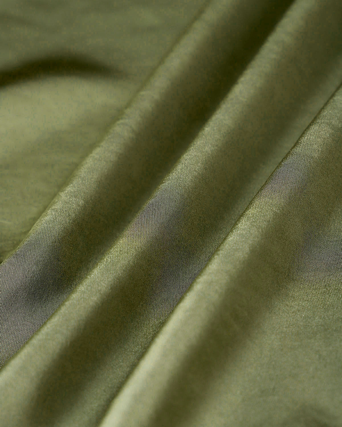 Green Satin Elastic Waist A-Line Mini Skirt