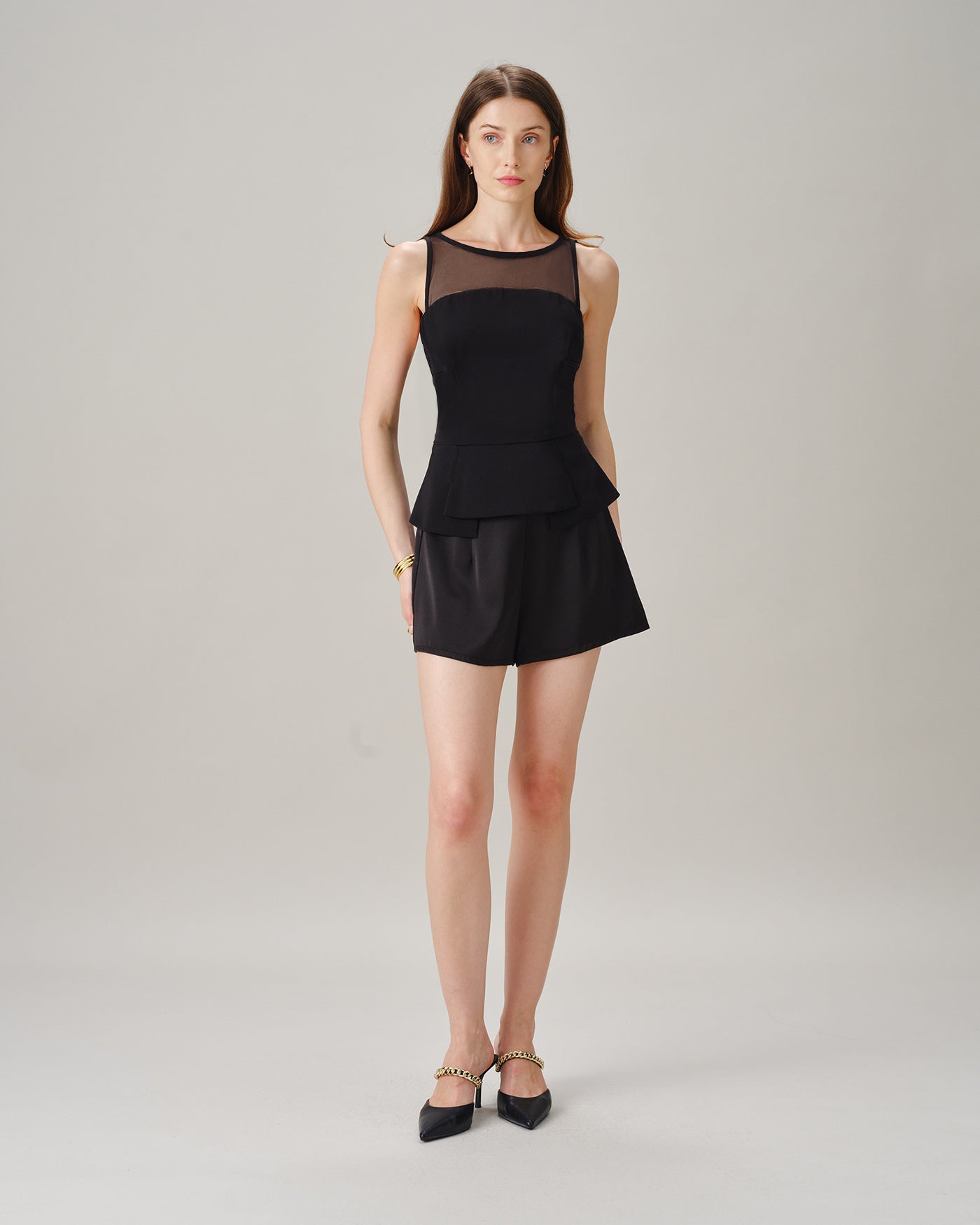 Black See Through Mesh Tank Top