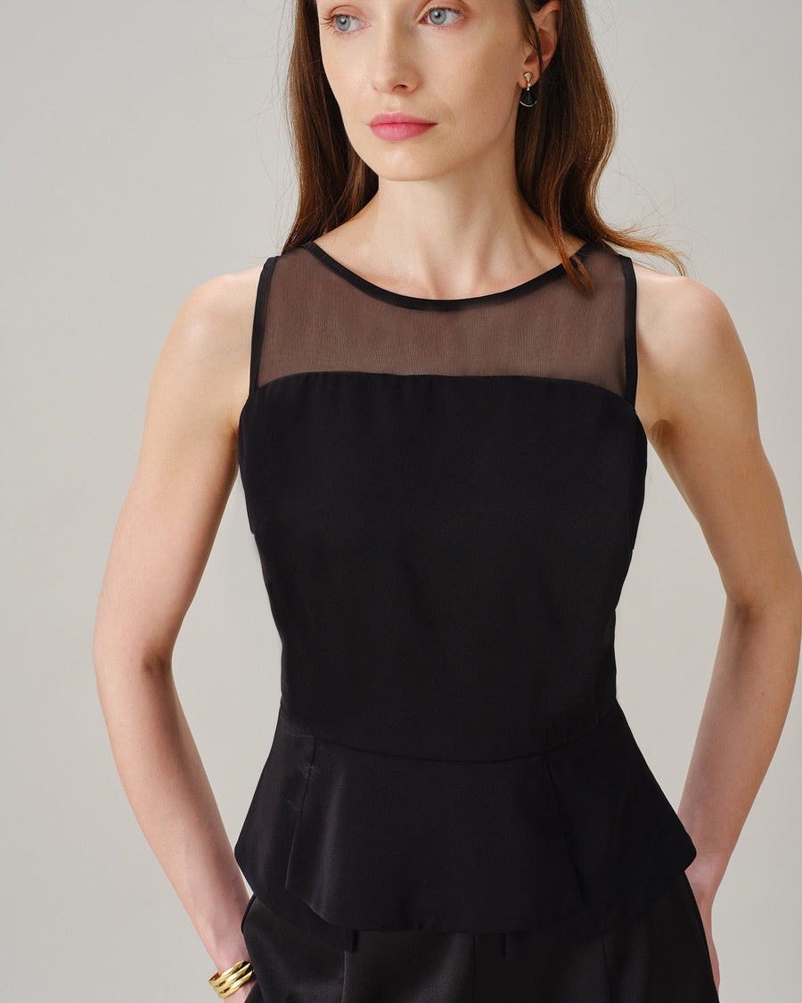 Black See Through Mesh Tank Top