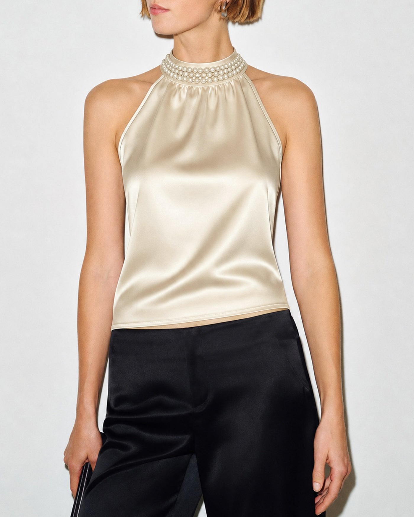 Apricot Turtle Pearls Button Tank Top