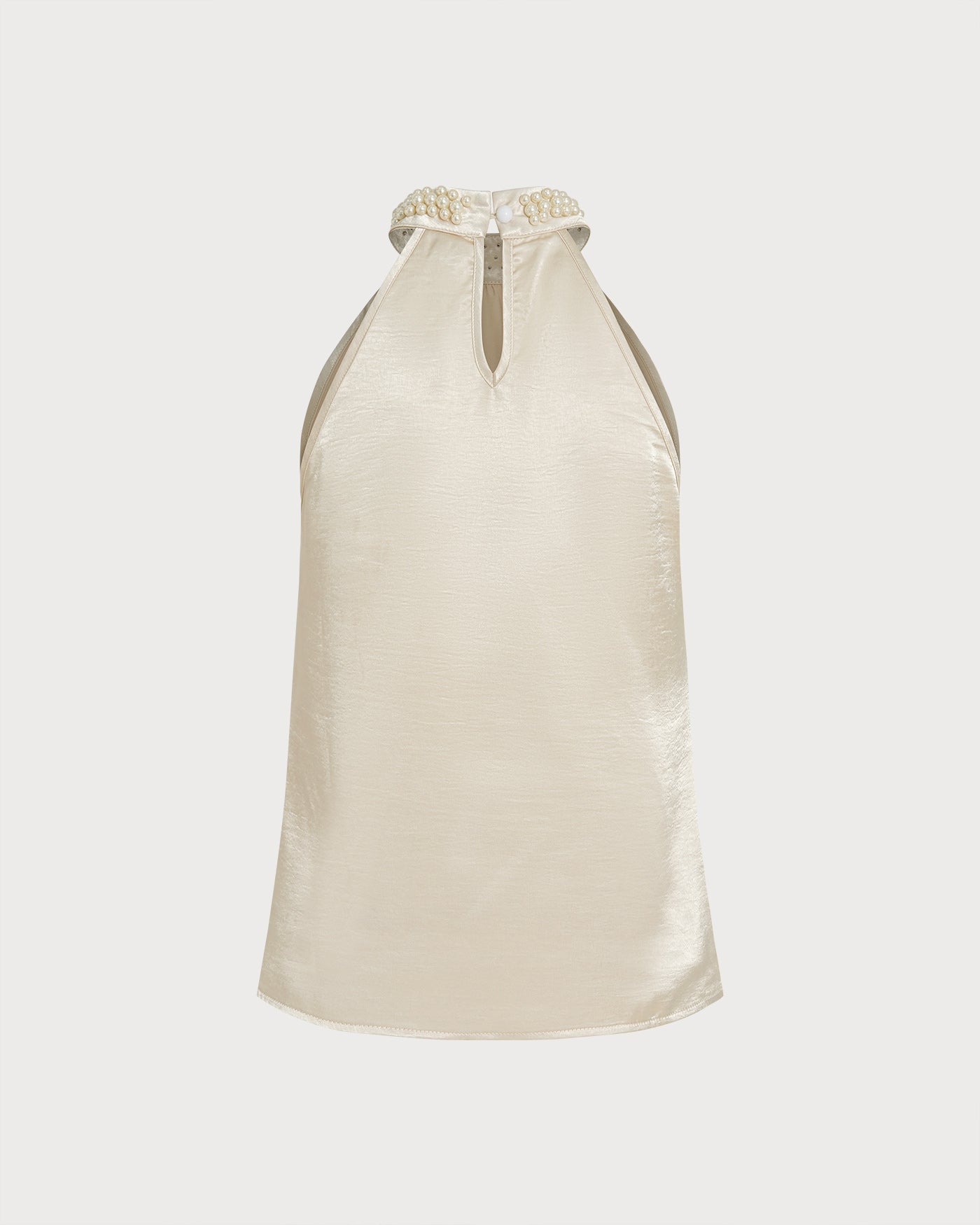 Apricot Turtle Pearls Button Tank Top