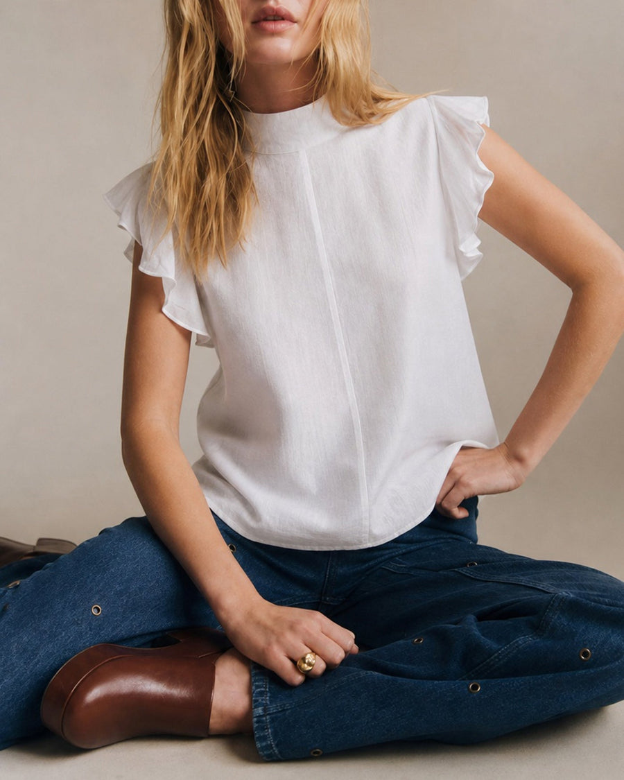 White Turtle Butterfly Sleeve Tee
