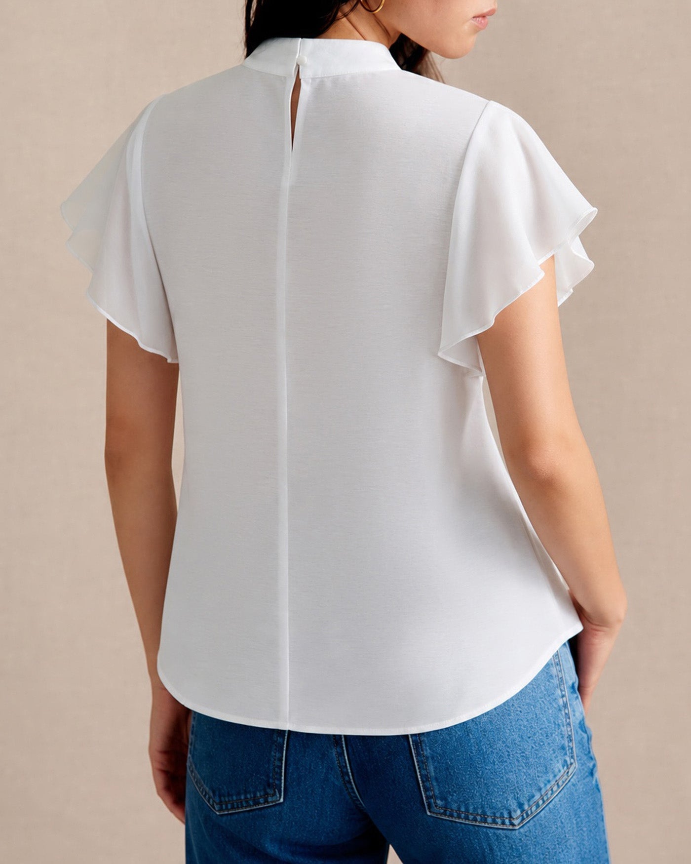 White Turtle Butterfly Sleeve Tee