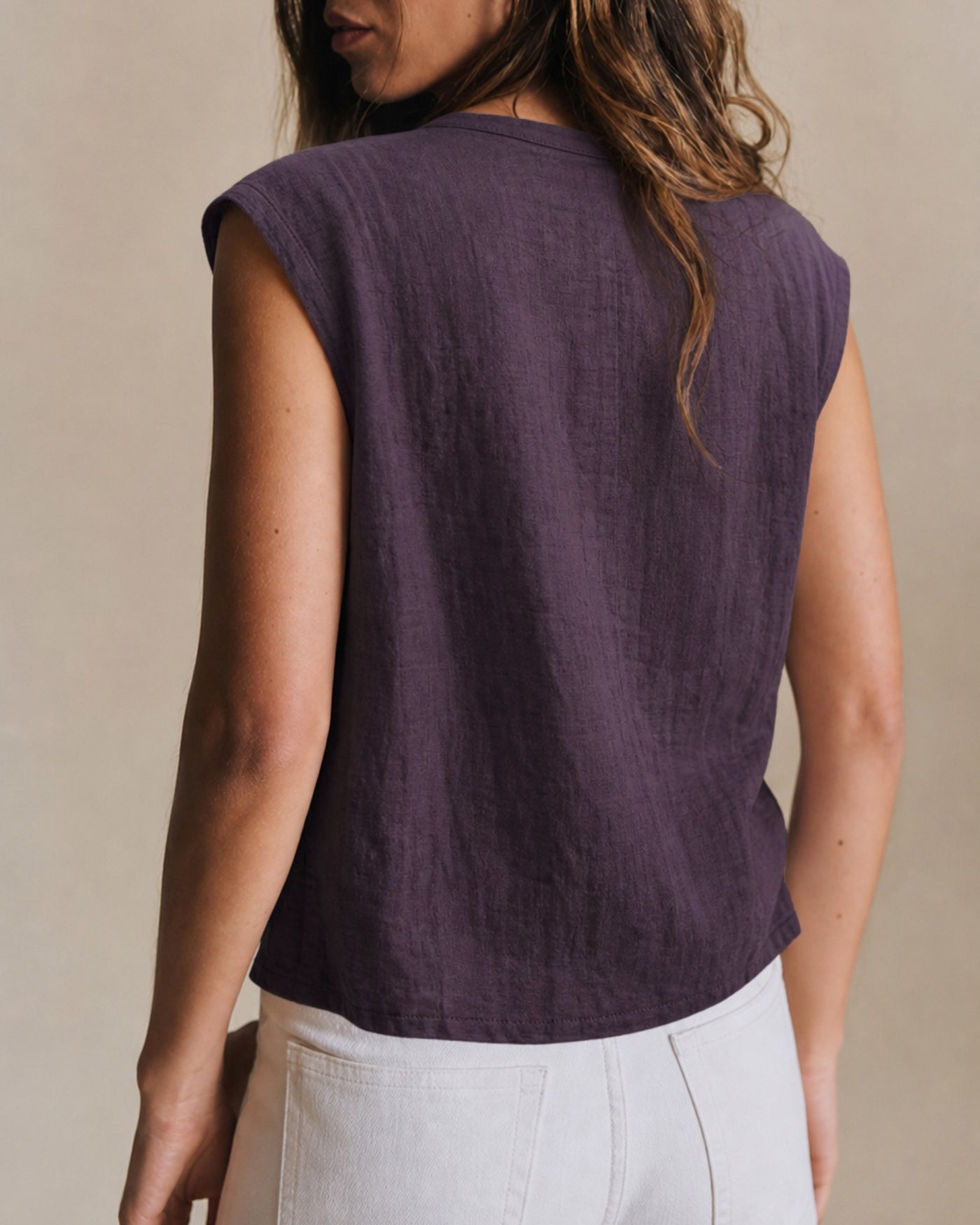 Purple Round Neck Drop Shoulder Tee