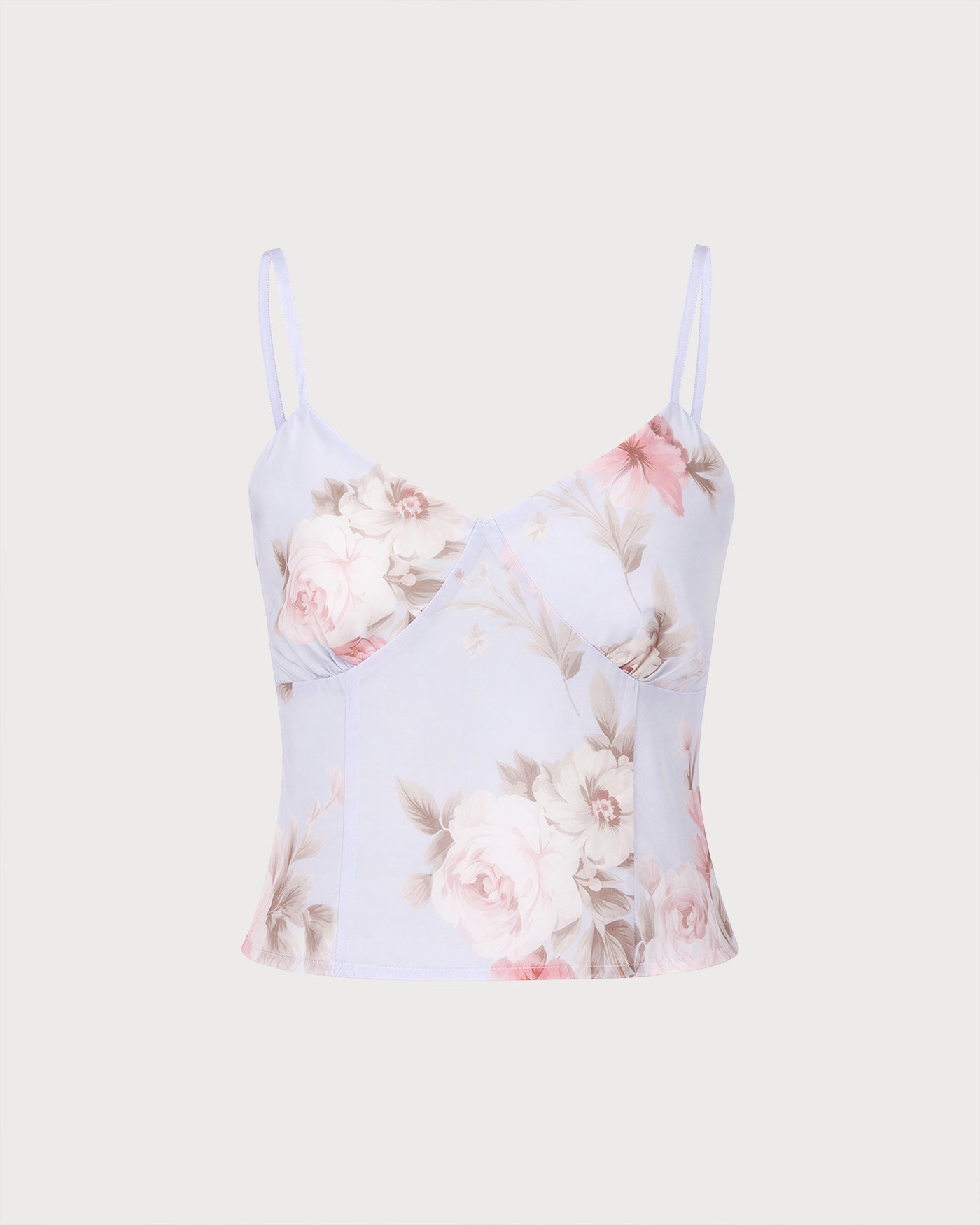 Light Purple See Through Floral Tank Top
