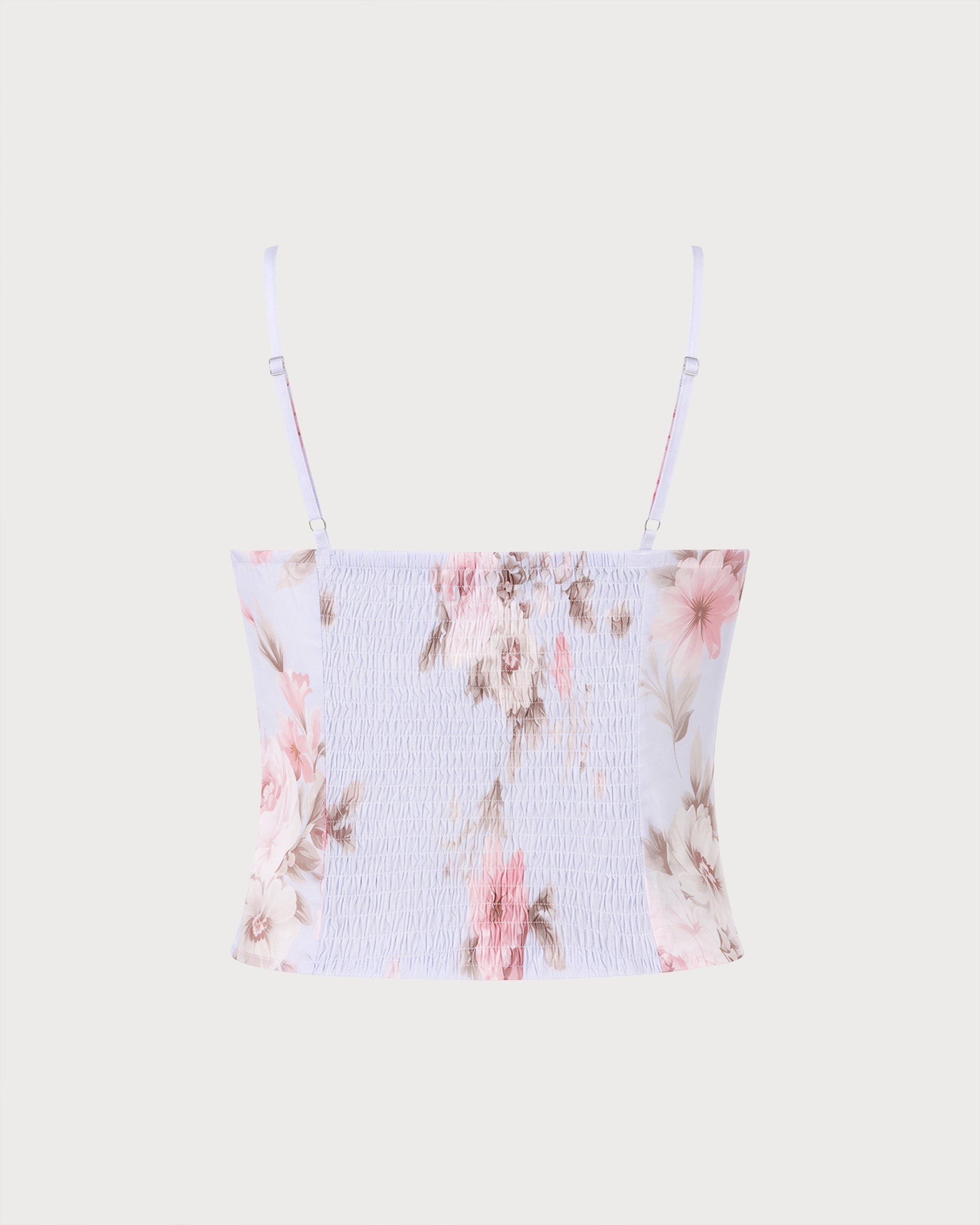Light Purple See Through Floral Tank Top
