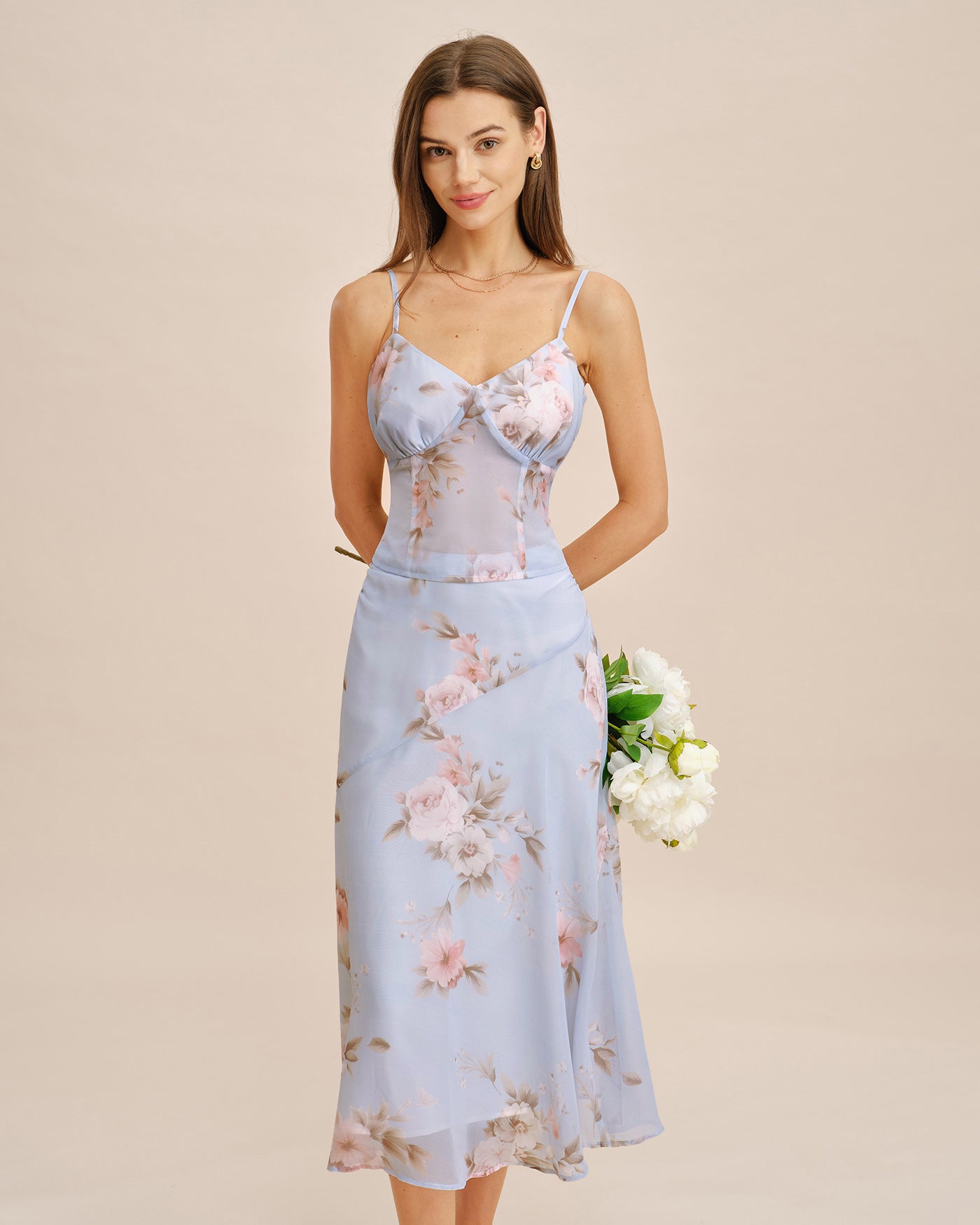 Light Purple See Through Floral Tank Top