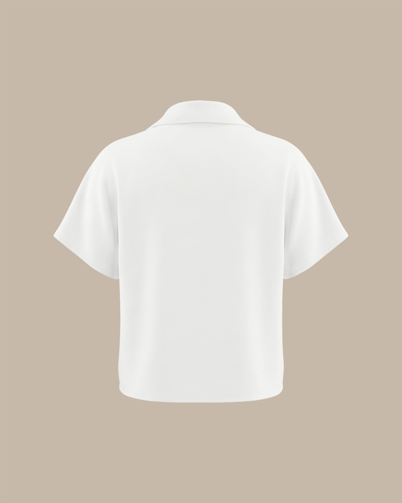 White V Neck Drop Shoulder Button Tee