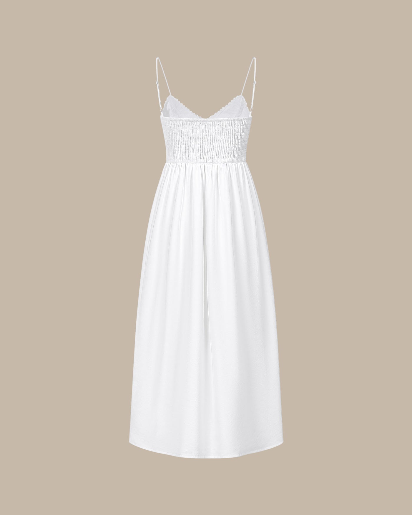 White Splicing Slip A-Line Maxi Dress