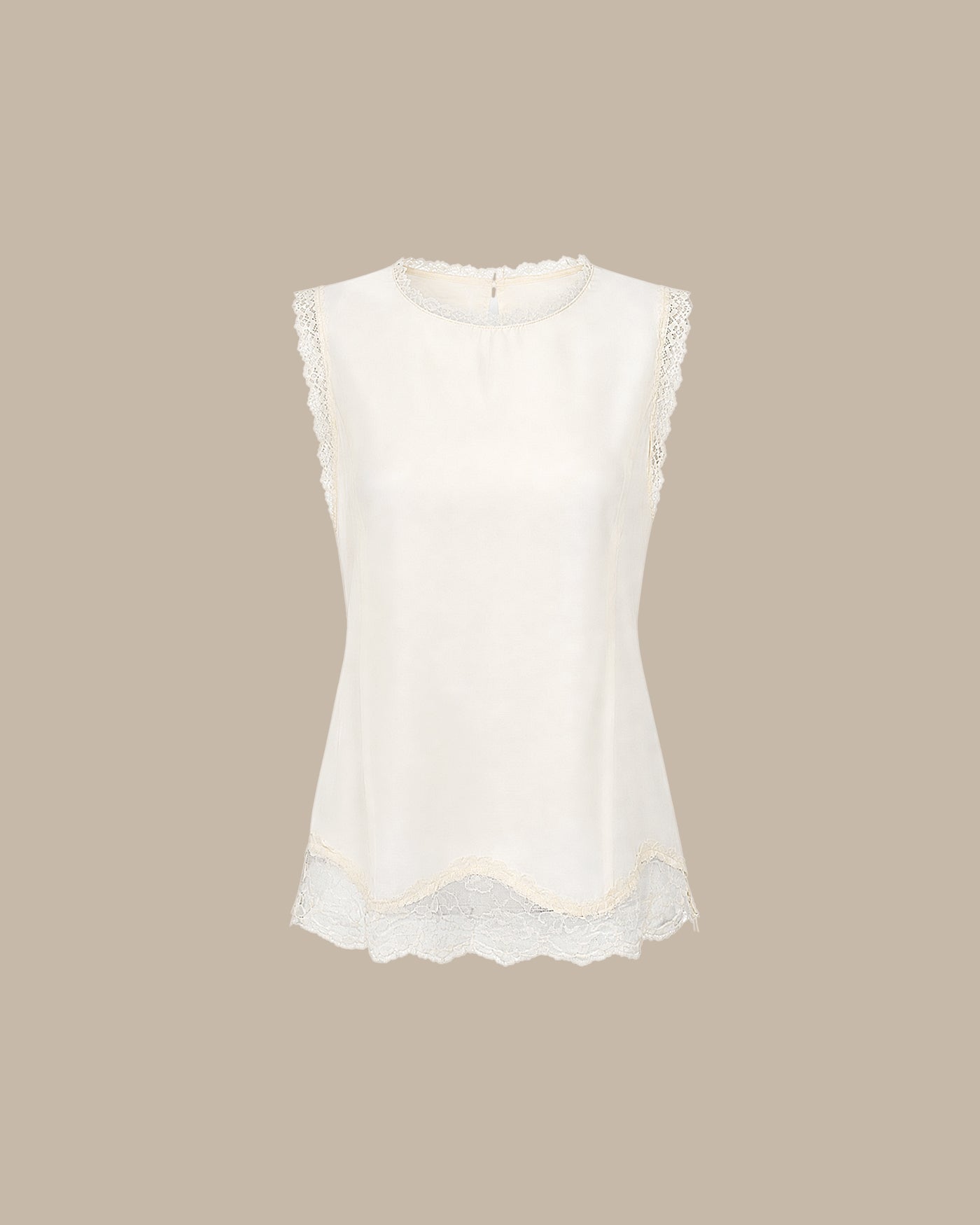 Apricot Lace Tie Tank Top