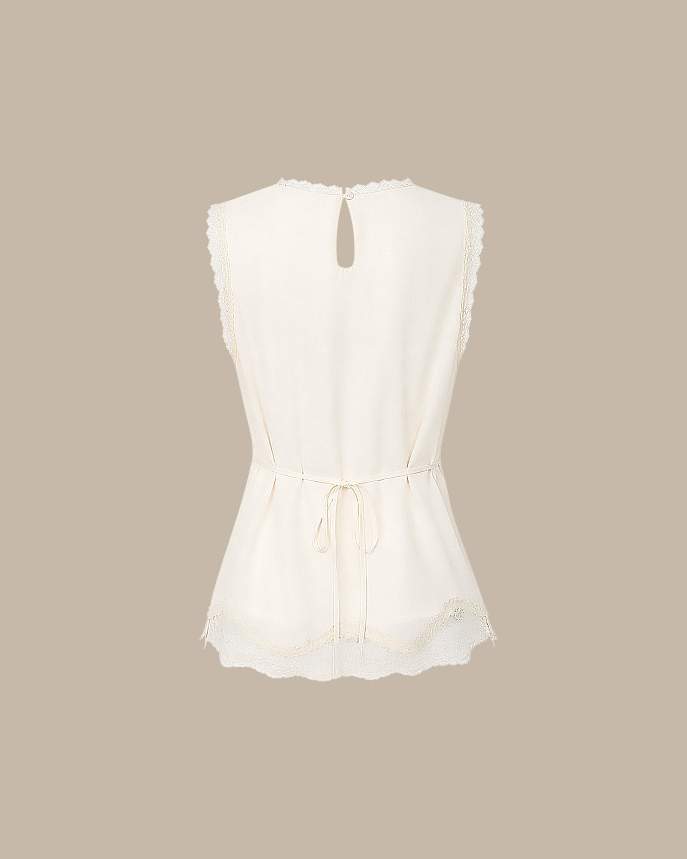 Apricot Lace Tie Tank Top