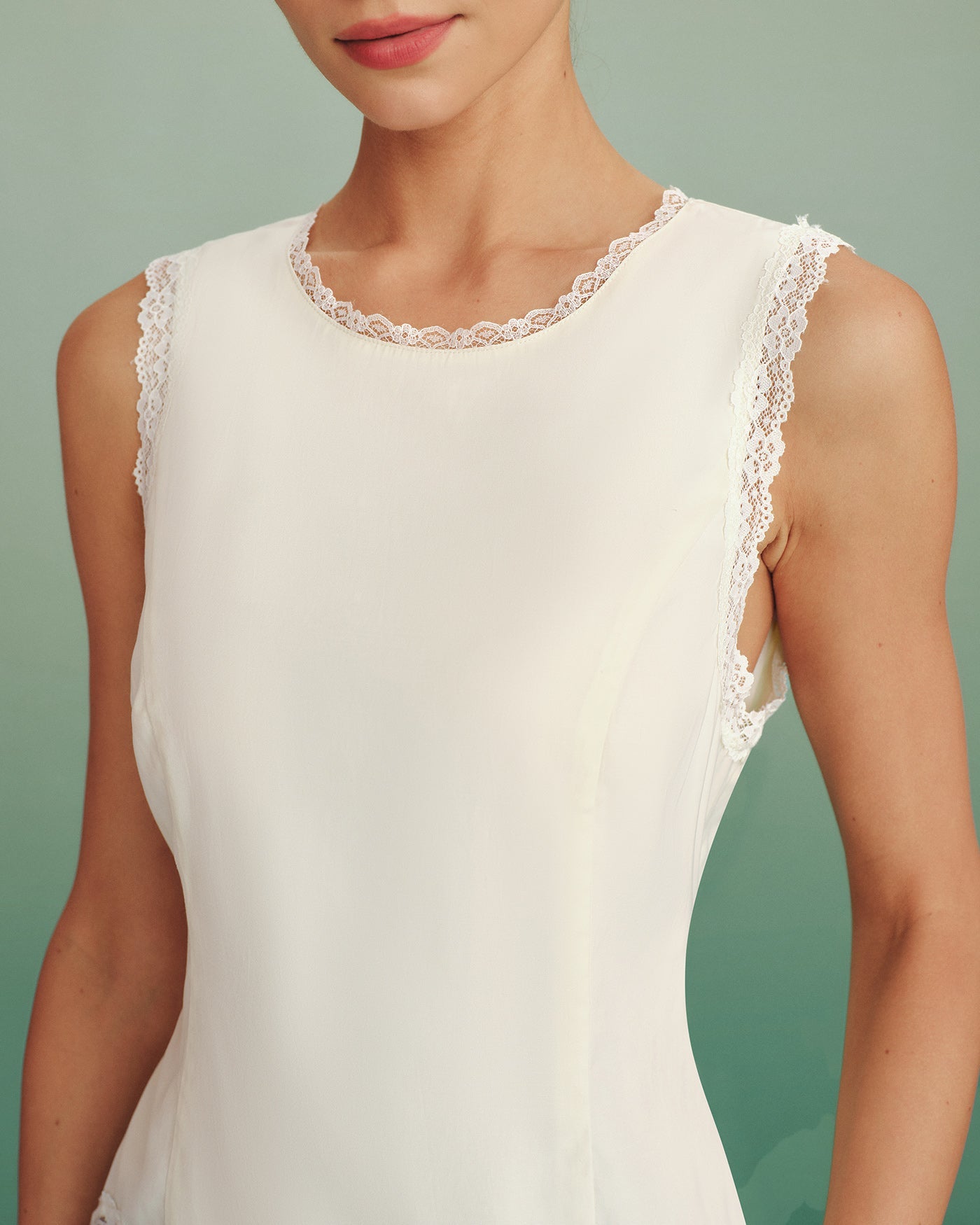 Apricot Lace Tie Tank Top