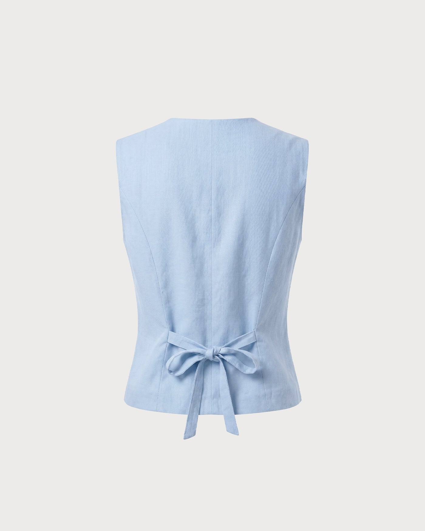 Blue Single Breasted Pockets Vest